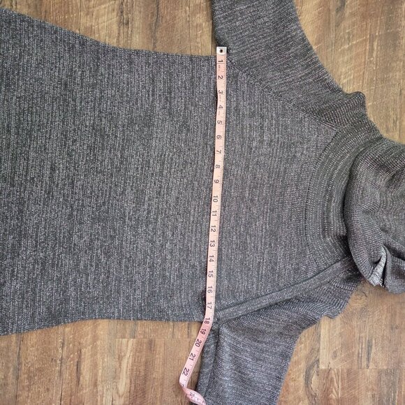 Liz Claiborne Knit Sweater Dress Charcoal Gray With Silver Thread New W/Tags - Picture 11 of 11